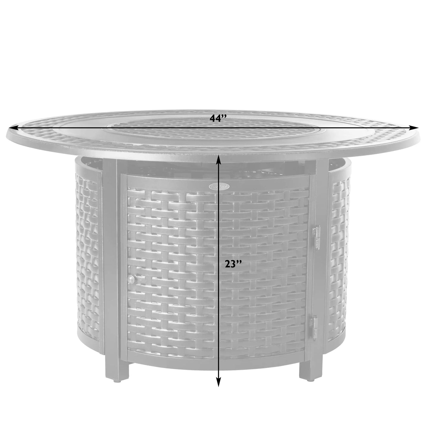 Bellante 44" Round Woven Aluminum Convertible Gas Fire Pit Table