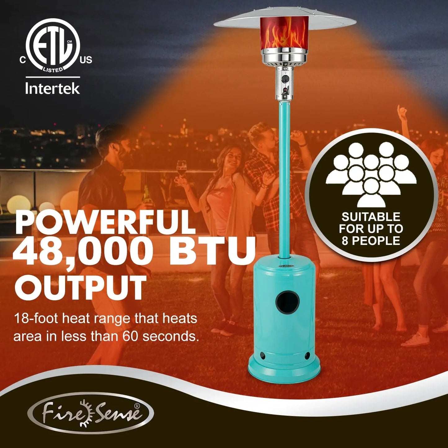 Commercial Series Patio Heater in Aqua Blue