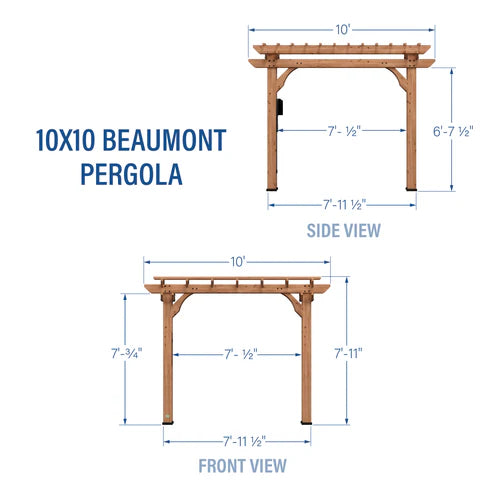 10×10 Beaumont Cedar Pergola — Professionally Installed