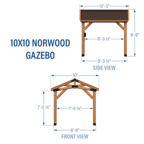 10×10 Norwood Cedar Gazebo — Professionally Installed