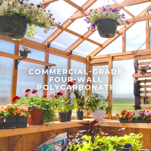 13×11 Bellerose XL Cedar Greenhouse — Professionally Installed