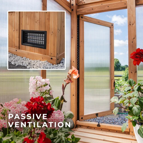 13×11 Bellerose XL Cedar Greenhouse — Professionally Installed