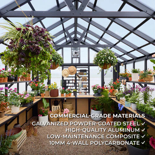 14×12 Larkspur Maintenance-Free Metal Greenhouse — Professionally Installed  $13,500 PROFESSIONALLY INSTALLED