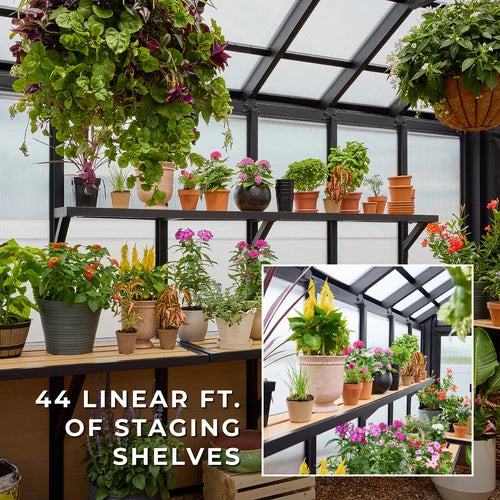 14×12 Larkspur Maintenance-Free Metal Greenhouse — Professionally Installed  $13,500 PROFESSIONALLY INSTALLED