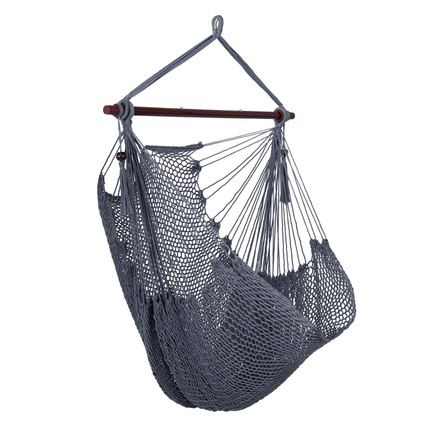 Caribbean Hammock Chair with Metal Spreader Bar Large Soft-Spun Rope Woven Swing