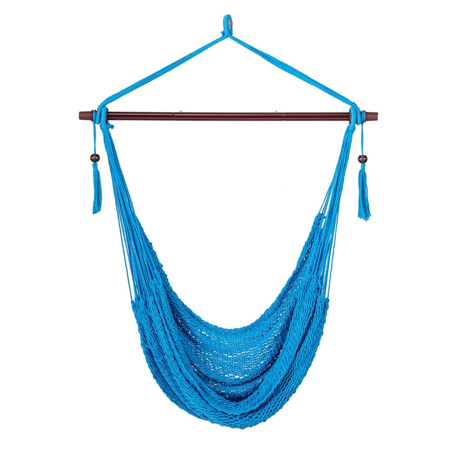 Caribbean Hammock Chair with Metal Spreader Bar Large Soft-Spun Rope Woven Swing