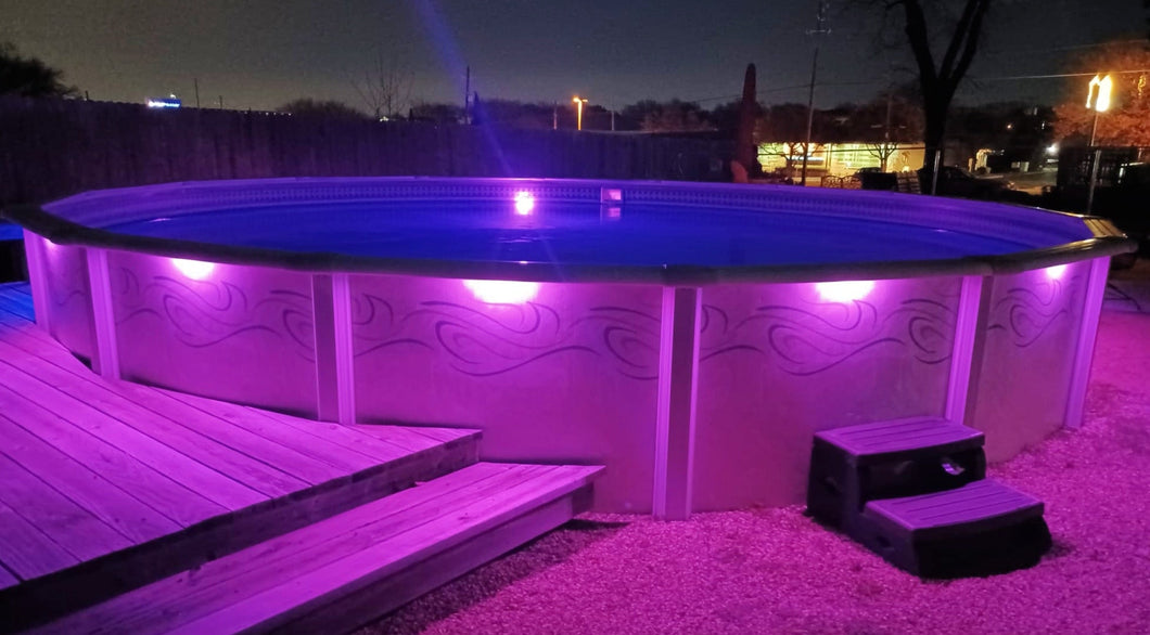 Four(4) Light Smart Colored Rail Lights Expansion Kit Above Ground Swimming Pool Light