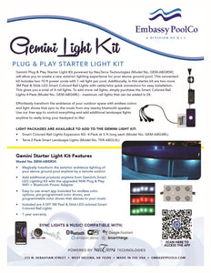 Four(4) Light Smart Colored Rail Lights Expansion Kit Above Ground Swimming Pool Light