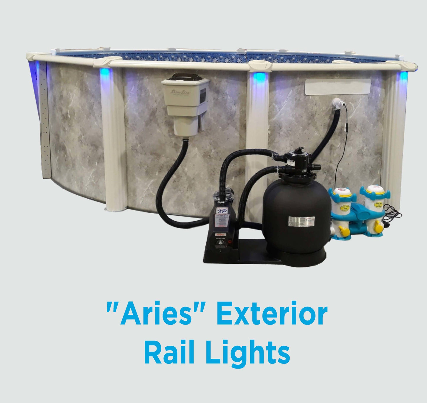 Four(4) Light Smart Colored Rail Lights Expansion Kit Above Ground Swimming Pool Light