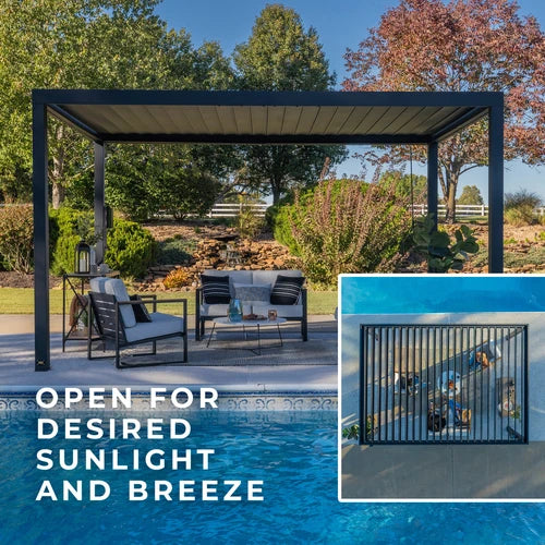 14×10 Sarasota Steel Louvered Pergola $3,750 Professionally Installed
