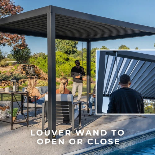 14×10 Sarasota Steel Louvered Pergola $3,750 Professionally Installed