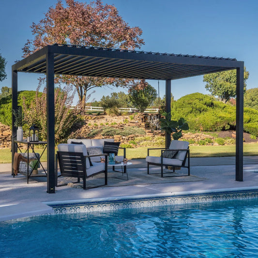 14×10 Sarasota Steel Louvered Pergola $3,750 Professionally Installed