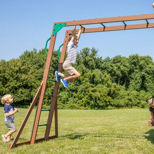 Skyfort II Wooden Swing Set with Wave Slide — Professionally Installed