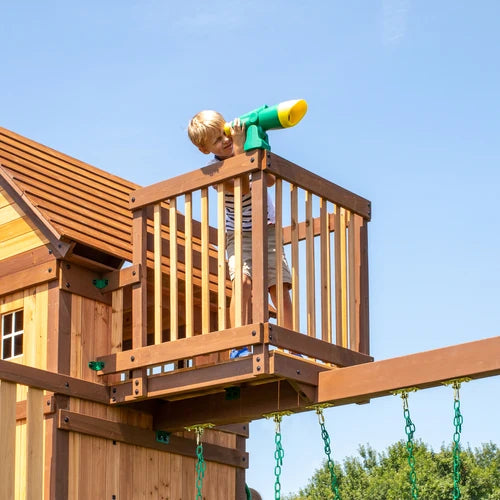 Skyfort II Wooden Swing Set with Wave Slide — Professionally Installed