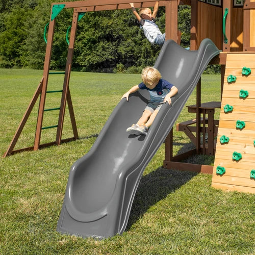 Skyfort II Wooden Swing Set with Wave Slide — Professionally Installed