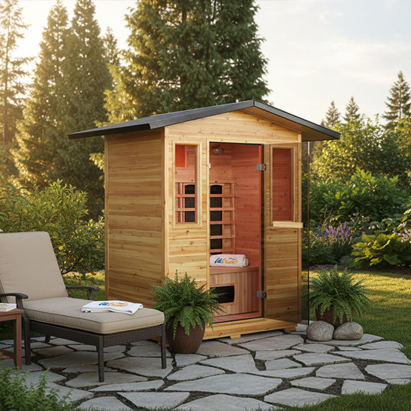 Cal Solara Outdoor 120v Infrared Sauna – 3 Person – Professionally Installed
