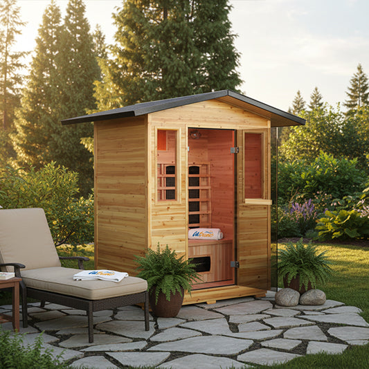 Cal Solara Outdoor 120v Infrared Sauna – 3 Person – Professionally Installed