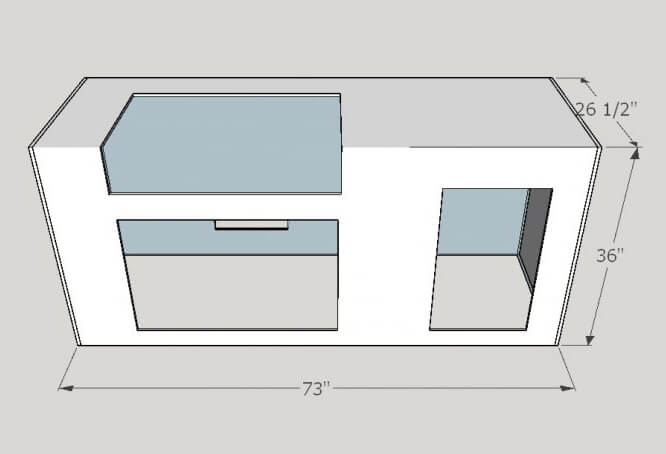 Custom Outdoor kitchen with grill, triple drawer storage, and more.  fully customizable