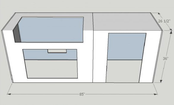 Custom Outdoor kitchen with grill, interior halogen lights, refrigerator and more.  fully customizable