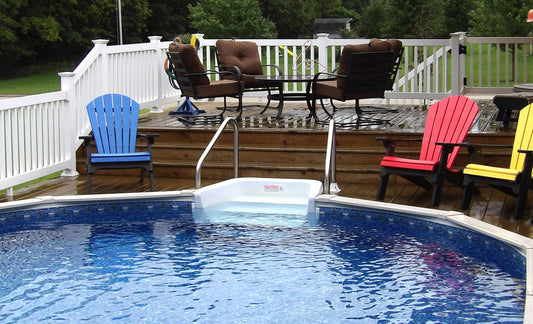 Whispering Wind II In-Step Pool.  For the feel of a below ground pool without the cost!
