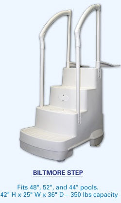 Grey Biltmor Deck Above Ground Pool Drop In Steps with Deck attachments